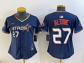 Women's Houston Astros #27 Jose Altuve Navy 2025 City Connect With Texas Patch Limited Stitched Jersey,baseball caps,new era cap wholesale,wholesale hats